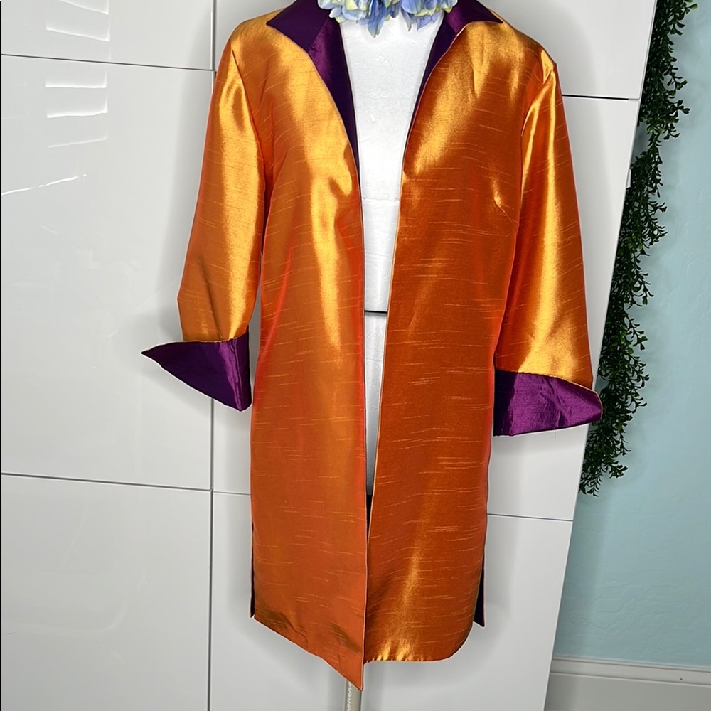 Elegant Orange and Purple Women's Coat